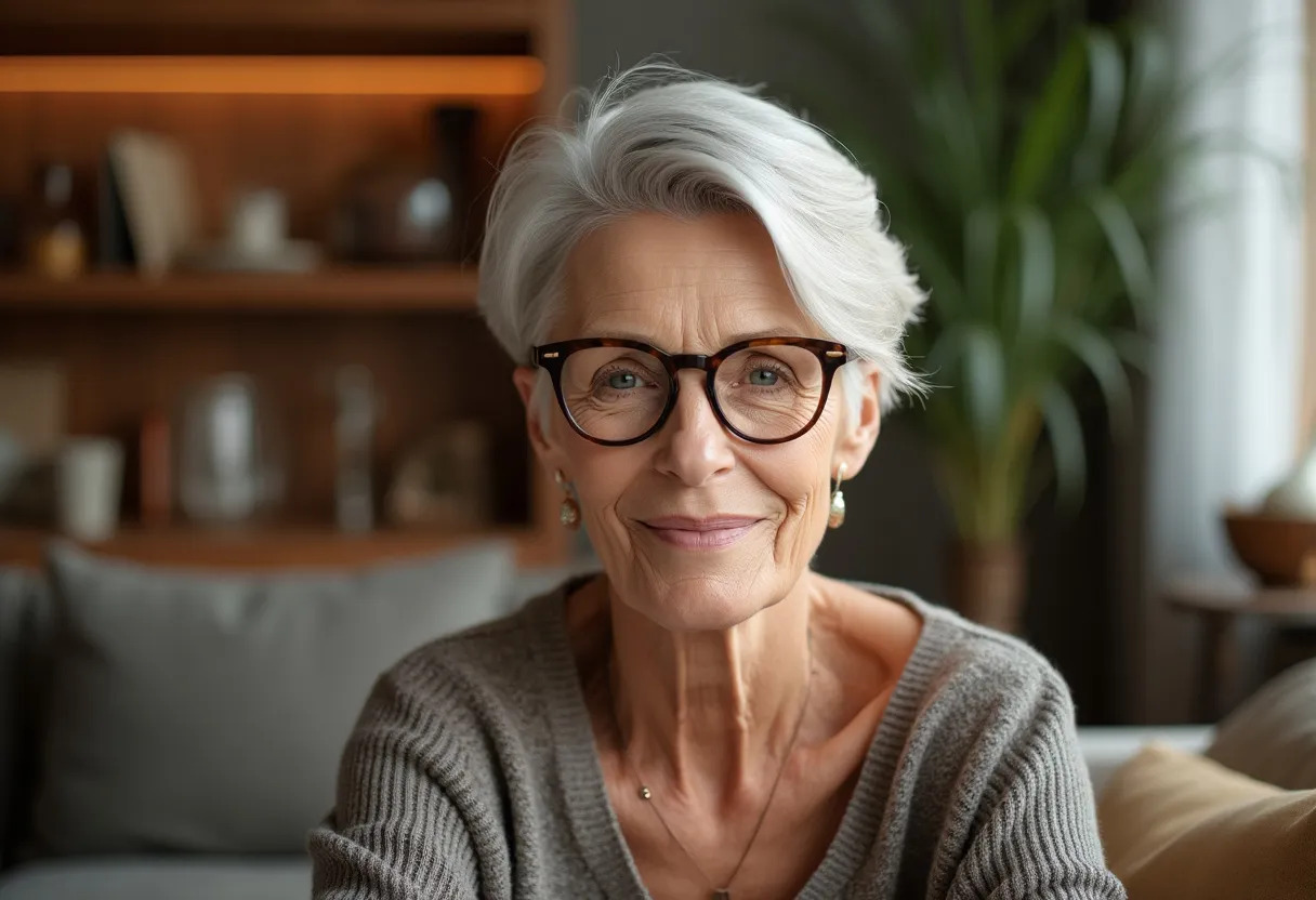 femme 60 ans lunettes